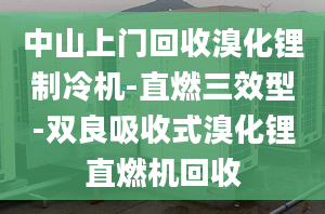 中山上门回收溴化锂制冷机-直燃三效型-双良吸收式溴化锂直燃机回收