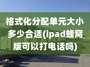 格式化分配单元大小多少合适(ipad蜂窝版可以打电话吗)