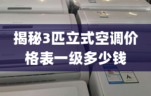 揭秘3匹立式空调价格表一级多少钱