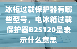 冰柜过载保护器有哪些型号，电冰箱过载保护器B25120是表示什么意思