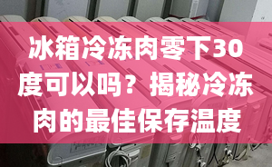 冰箱冷冻肉零下30度可以吗？揭秘冷冻肉的最佳保存温度