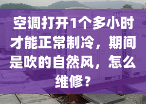 空调打开1个多小时才能正常制冷，期间是吹的自然风，怎么维修？