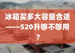 冰箱买多大容量合适——520升够不够用？