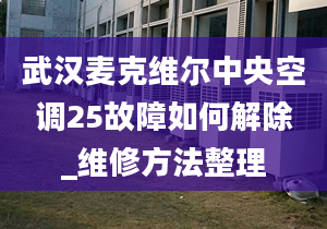 武汉麦克维尔中央空调25故障如何解除_维修方法整理