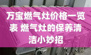 万宝燃气灶价格一览表 燃气灶的保养清洁小妙招