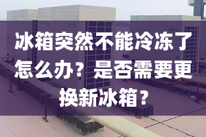 冰箱突然不能冷冻了怎么办？是否需要更换新冰箱？