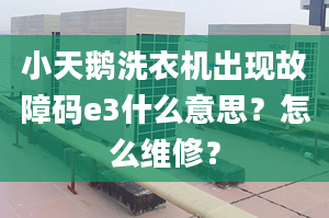 小天鹅洗衣机出现故障码e3什么意思？怎么维修？