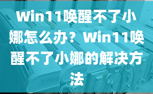 Win11唤醒不了小娜怎么办？Win11唤醒不了小娜的解决方法