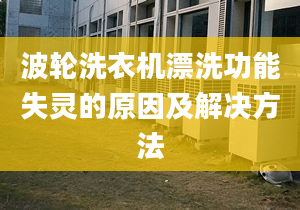 波轮洗衣机漂洗功能失灵的原因及解决方法