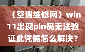 （空调维修网）win11出现pin码无法验证此凭据怎么解决？