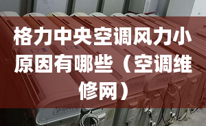 格力中央空调风力小原因有哪些（空调维修网）