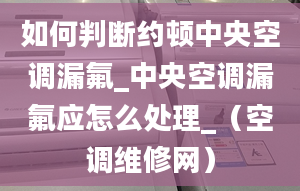 如何判断约顿中央空调漏氟_中央空调漏氟应怎么处理_（空调维修网）