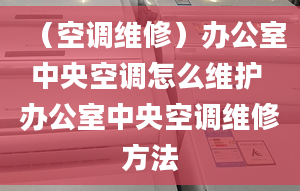 （空调维修）办公室中央空调怎么维护 办公室中央空调维修方法