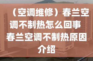 （空调维修）春兰空调不制热怎么回事 春兰空调不制热原因介绍