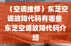 （空调维修）东芝空调故障代码有哪些 东芝空调故障代码介绍