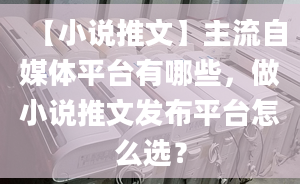 【小说推文】主流自媒体平台有哪些，做小说推文发布平台怎么选？