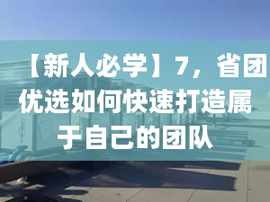 【新人必学】7，省团优选如何快速打造属于自己的团队