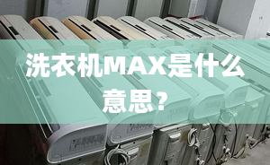 洗衣机MAX是什么意思？