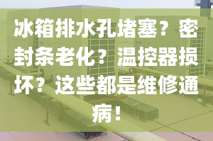 冰箱排水孔堵塞？密封条老化？温控器损坏？这些都是维修通病！