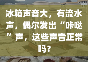 冰箱声音大，有流水声，偶尔发出“咔哒”声，这些声音正常吗？