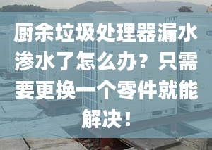 厨余垃圾处理器漏水渗水了怎么办？只需要更换一个零件就能解决！