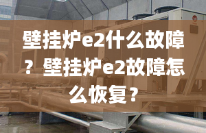 壁挂炉e2什么故障？壁挂炉e2故障怎么恢复？