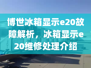 博世冰箱显示e20故障解析，冰箱显示e20维修处理介绍