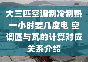 大三匹空调制冷制热一小时要几度电 空调匹与瓦的计算对应关系介绍