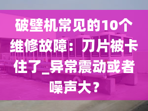 破壁机常见的10个维修故障：刀片被卡住了_异常震动或者噪声大？