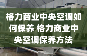 格力商业中央空调如何保养 格力商业中央空调保养方法