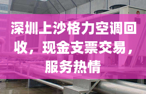 深圳上沙格力空调回收，现金支票交易，服务热情