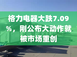 格力电器大跌7.09%，刚公布大动作就被市场重创